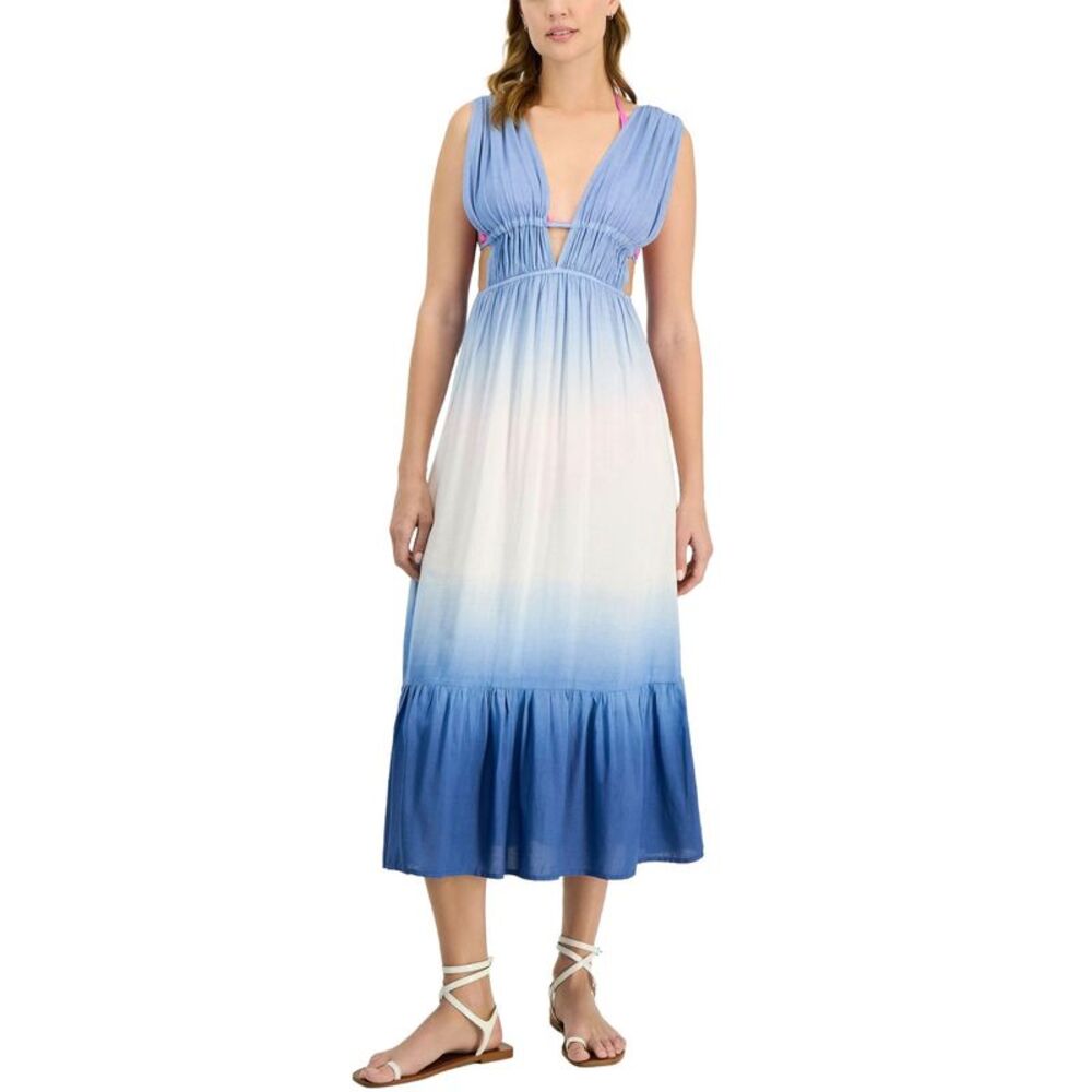 Raviya Womens Sleeveless Ombre Maxi Dress Cover-Up Small Blue Ombre - NWT